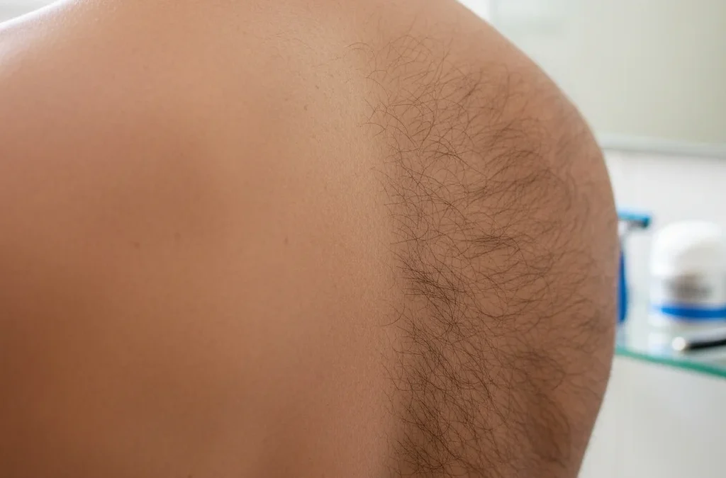 Dos homme épilé vs non épilé, contraste net